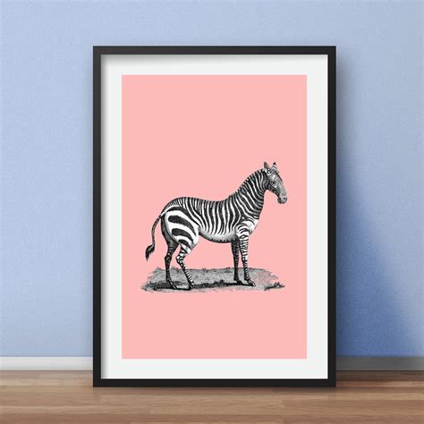 Zebra Art Print / Zebra Poster / Animal Wall Art / Vintage - Etsy