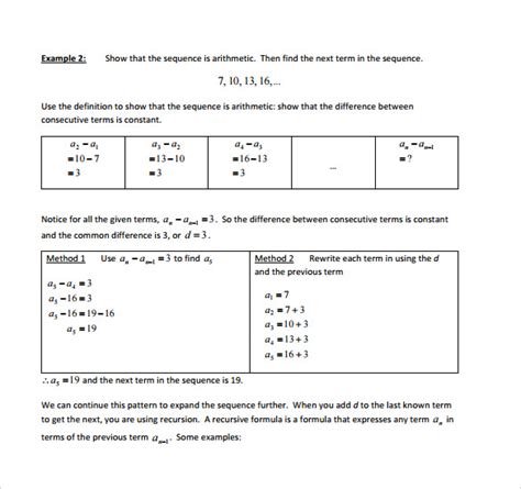 FREE 6+ Sample Arithmetic Sequence Examples in PDF