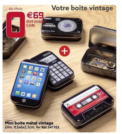 Promo Mini boîte métal vintage chez Gifi