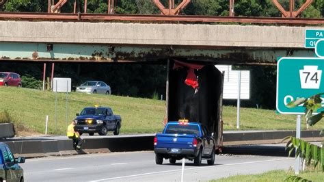 Dump Truck Hits Interstate 83 Overpass Youtube