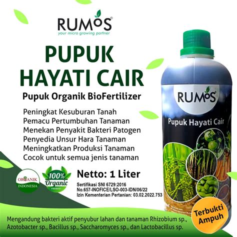 jual pupuk organik hayati cair rumos  liter biofertilizer tanaman