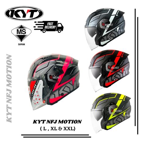 KYT NFJ MOTION HELMET DOUBLE VISOR KYT HELMET NFJ MOTION MATTE RED