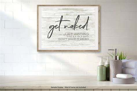 Printable Art Get Naked Bathroom Print Funny Bathroom Art Etsy