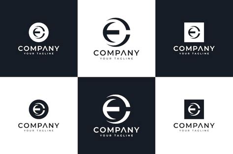 Conjunto de diseño creativo del logotipo de la letra ec para todos los