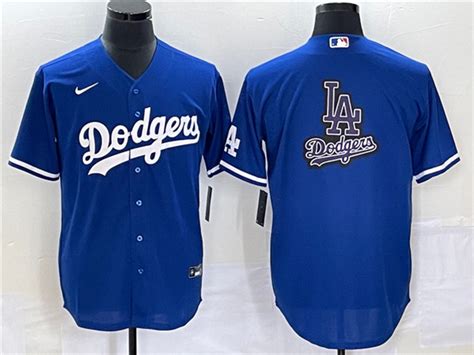 Men S Los Angeles Dodgers Blue Team Big Logo Cool Base Stitched Baseball Jersey On Sale For