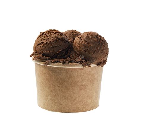 Helado De Brown En La Taza Para Llevar Del Arte Del Espacio En Blanco