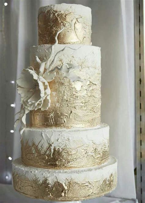 Cake White And Gold Wedding Cakes 2320063 Weddbook