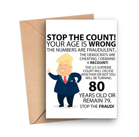 Funny 80th Birthday Card Funny Trump 80th Birthday Card - Etsy