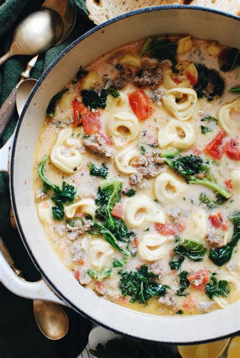 Creamy Tortellini Soup With Sausage And Kale Bev Cooks Recipe In