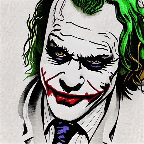 Heath Ledger As The Joker In Nurse Costume Vectorized Rtx Watercolour