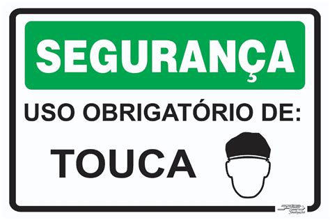 Placa Segurança Uso Obrigatório De Touca Afonso Sinalizações