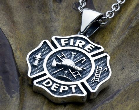 Medium Firefighter Fire Department Maltese Cross Sterling Silver