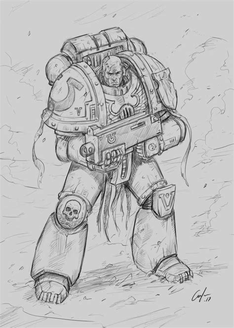 How To Draw A Space Marine Step By Step Tutorial Space Marine