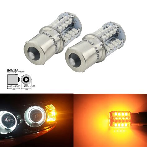 ANGRONG 2x Amber Orange 40 SMD LED 581 PY21W BAU15s P21W RY10W S25