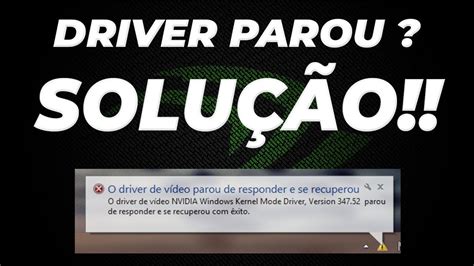 O DRIVER DE VÍDEO PAROU DE RESPONDER E SE RECUPEROU RESOLVIDO YouTube