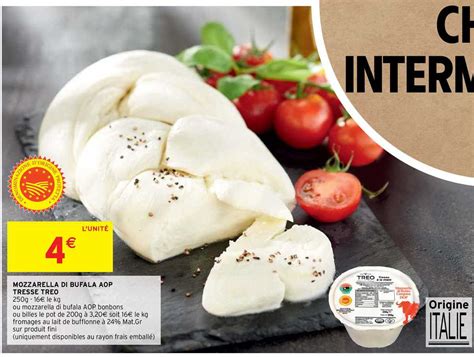 Promo Mozzarella Di Bufala Aop Tresse Treo Chez Intermarche Hyper