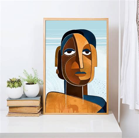 Modern African American Art Print Black Man Portrait Contemporary