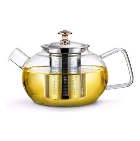 Hell Wooden Crystal Lid Glass Tea Pot Kettle Heat Resistant Tea Pot With Borosilicate Glass Tea