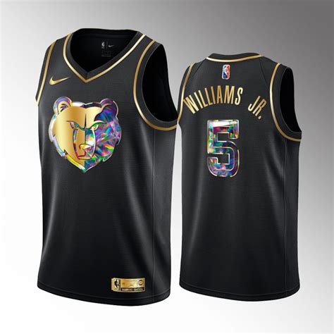 Vince Williams Jr. #5 Memphis Grizzlies Black Golden Diamond Jersey ...