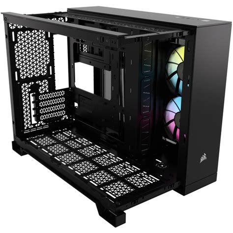 Gabinete Corsair X Mid Tower Tg Icue Fan Rgb X Dual Chamber Black