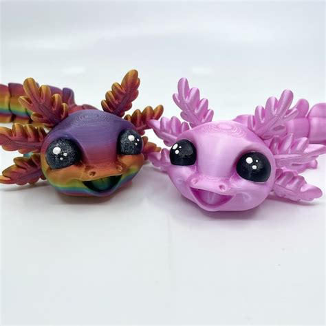 3d Articulated Axolotl Etsy