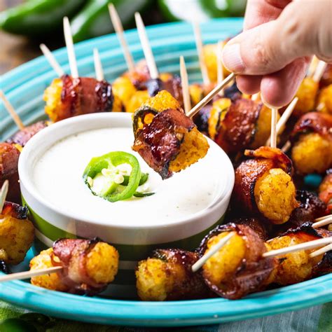 Jalapeno Bacon Tater Tots With Ranch Dipping Sauce Spicy Southern Kitchen