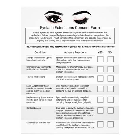 Eyelash Extensions Liability Waiver Release Form Flyer Zazzle