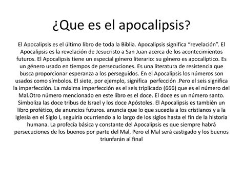 Que Es El Apocalipsis PPT Descarga Gratuita