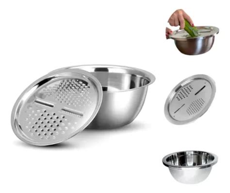 Kit Bacia Bowl Inox Tampa Fatiador Ralador Inoxdavel Mercadolivre