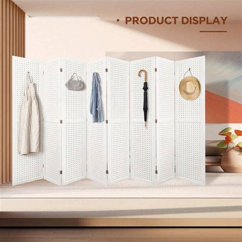 Panel Room Divider Ft Pegboard Display Wooden Room Divider