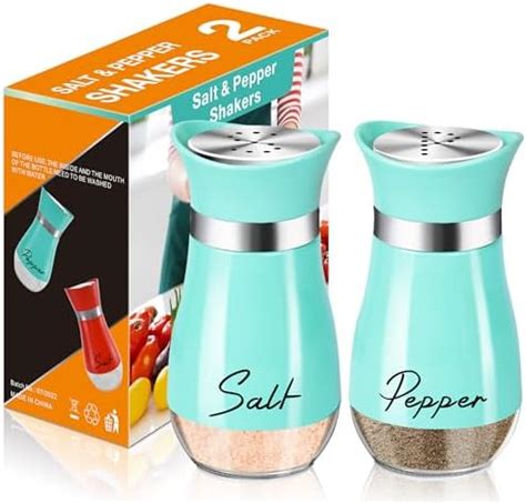 Salt And Pepper Shakers Set 120ml With Clear Glass Bottom Salt Pepper