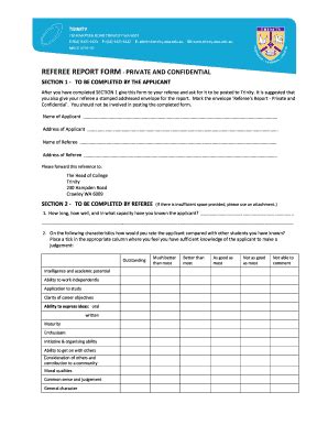 Fillable Online Referee Report Form Private And Confidential