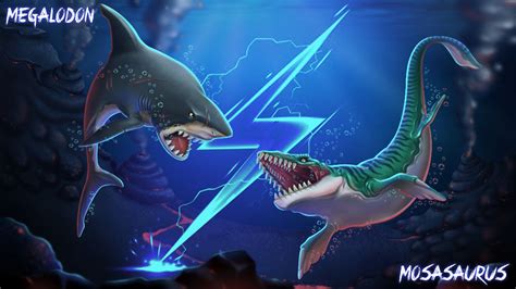 Megalodon Vs Mosasaurus Battle