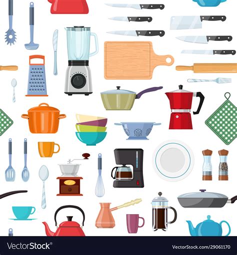 Kitchen Tools Seamless Pattern Royalty Free Vector Image