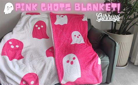 Amazon Halloween Viral Pink Ghost Blanket Flannel Reversible