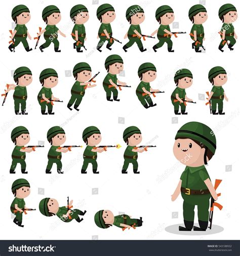 Soldier Character Sprites Games Animations Stock Vector Royalty Free 543188932 Shutterstock