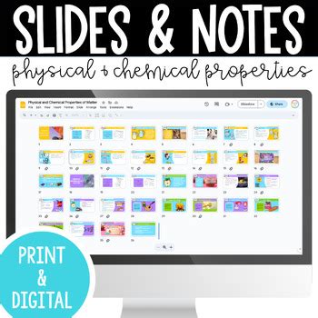 Physical And Chemical Properties Of Matter Google Slides Guided Notes