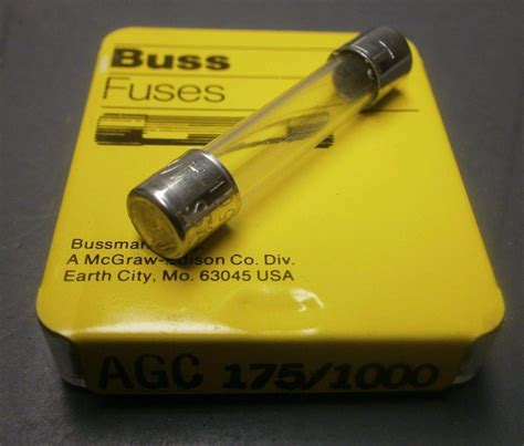 Bussmann Agc 175 1000 R Agc Series Fuse Fast Acting 175 1000 Amp 250v Glass Tube 1 4 X 1 1