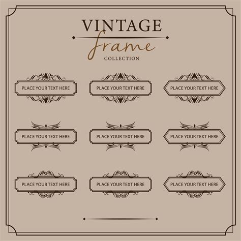 Vintage frames set. Retro design elements. illustration. 41333297 ...