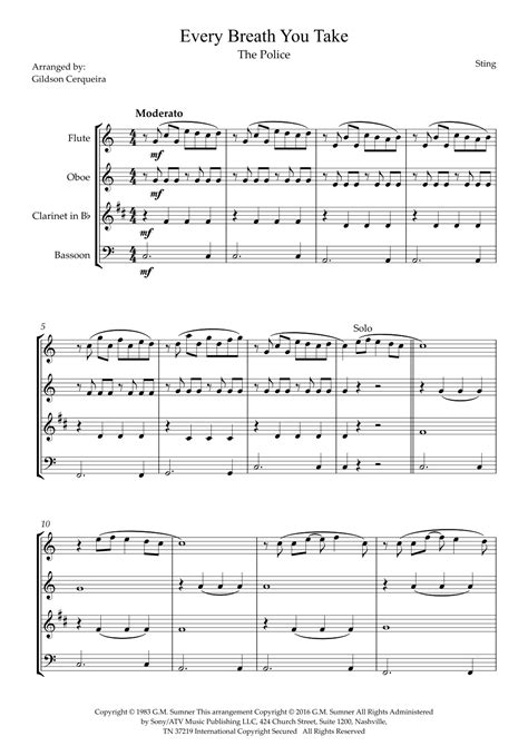 Every Breath You Take Arr Gildson Cerqueira Sheet Music The Police