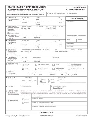 Fillable Online Form C Oh Candidate Officeholder Fax Email Print