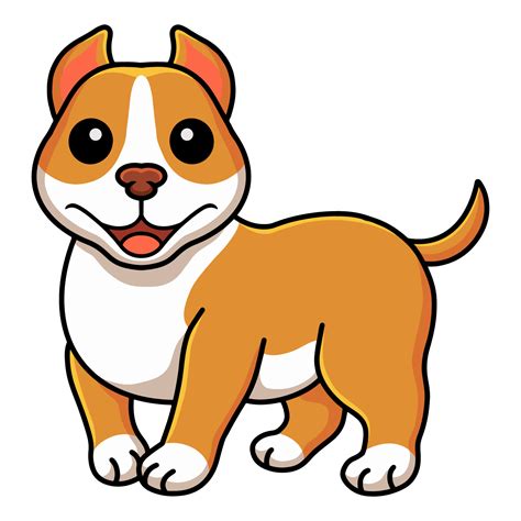 Pitbull Desenho Animado - lindo desenho animado de pitbull sorridente 15380793 Vetor no Vecteezy