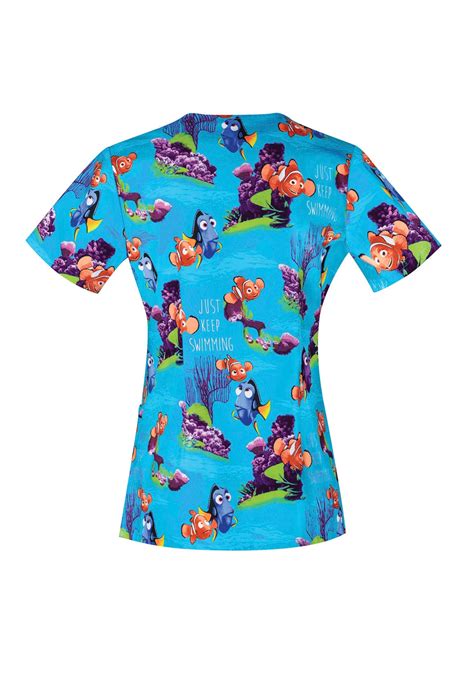 Cherokee Tooniforms Finding Nemo Print Scrub Tops Scrubs And Beyond Scrubs And Beyond