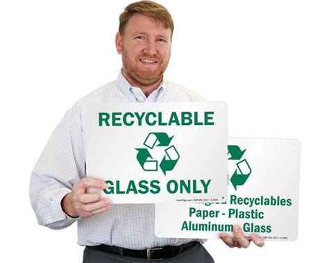 Recycle Glass Bottles Signs & Labels