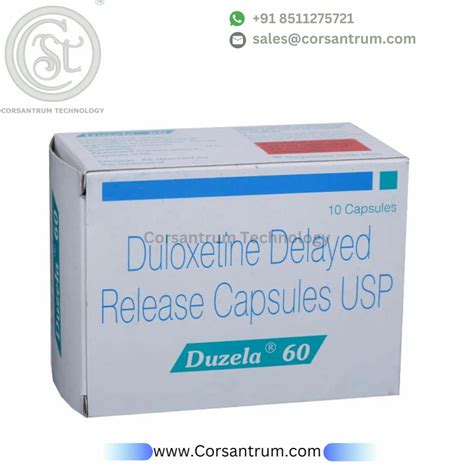 Duzela 60 Mg Duloxetine Hydrochloride Delayed Release Capsules At Rs