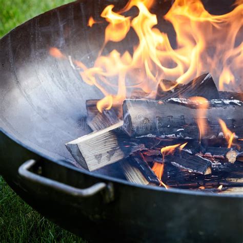 Meldet Das Feuer An Das In Den Brandspuren W Hrend Des Cookout Umfasst