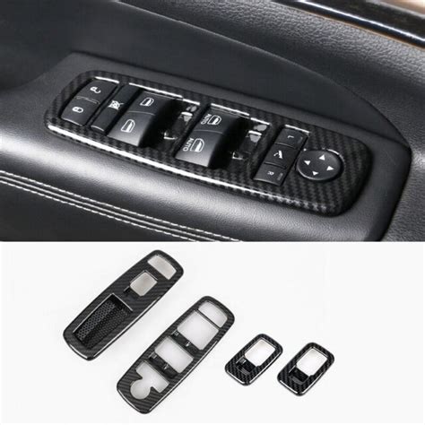 Carbon Fiber Window Switch Panel Cover Tirm For Jeep Grand Cherokee 2014 2020 Ebay