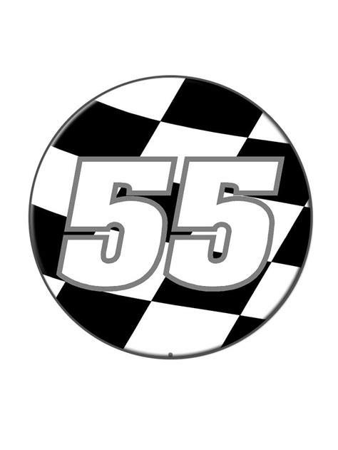 Graphics And More Number 55 Checkered Flag Racing Lapel Hat Pin Tie