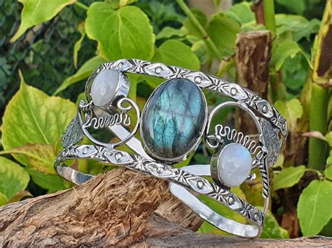 Bracelet Labradorite Bleue Et Pierre De Lune Arc En Ciel Brin De Syl