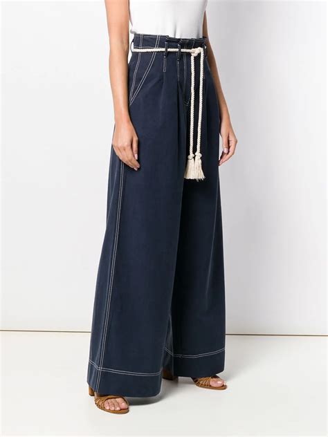 Ulla Johnson Drawstring Wide Leg Jeans Farfetch Wide Leg Jeans